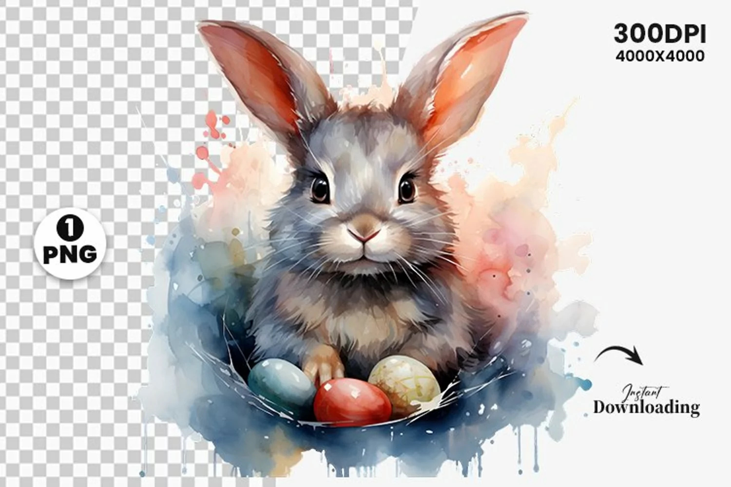 watercolor easter day clipart png