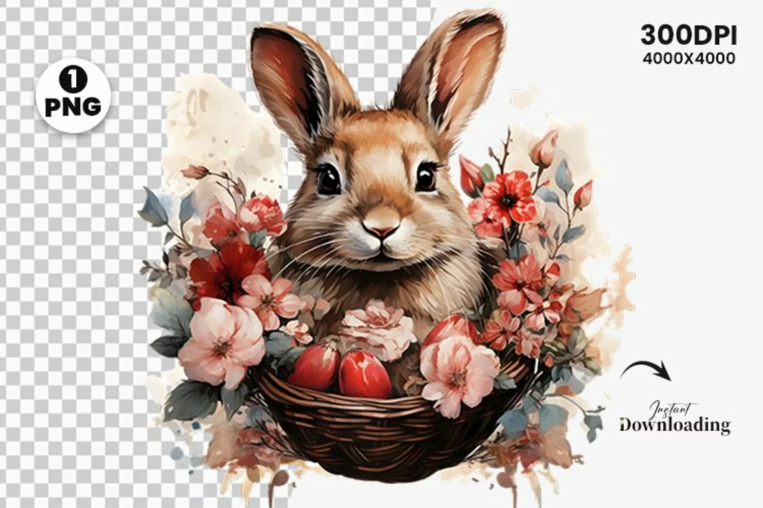 watercolor easter bunny clipart