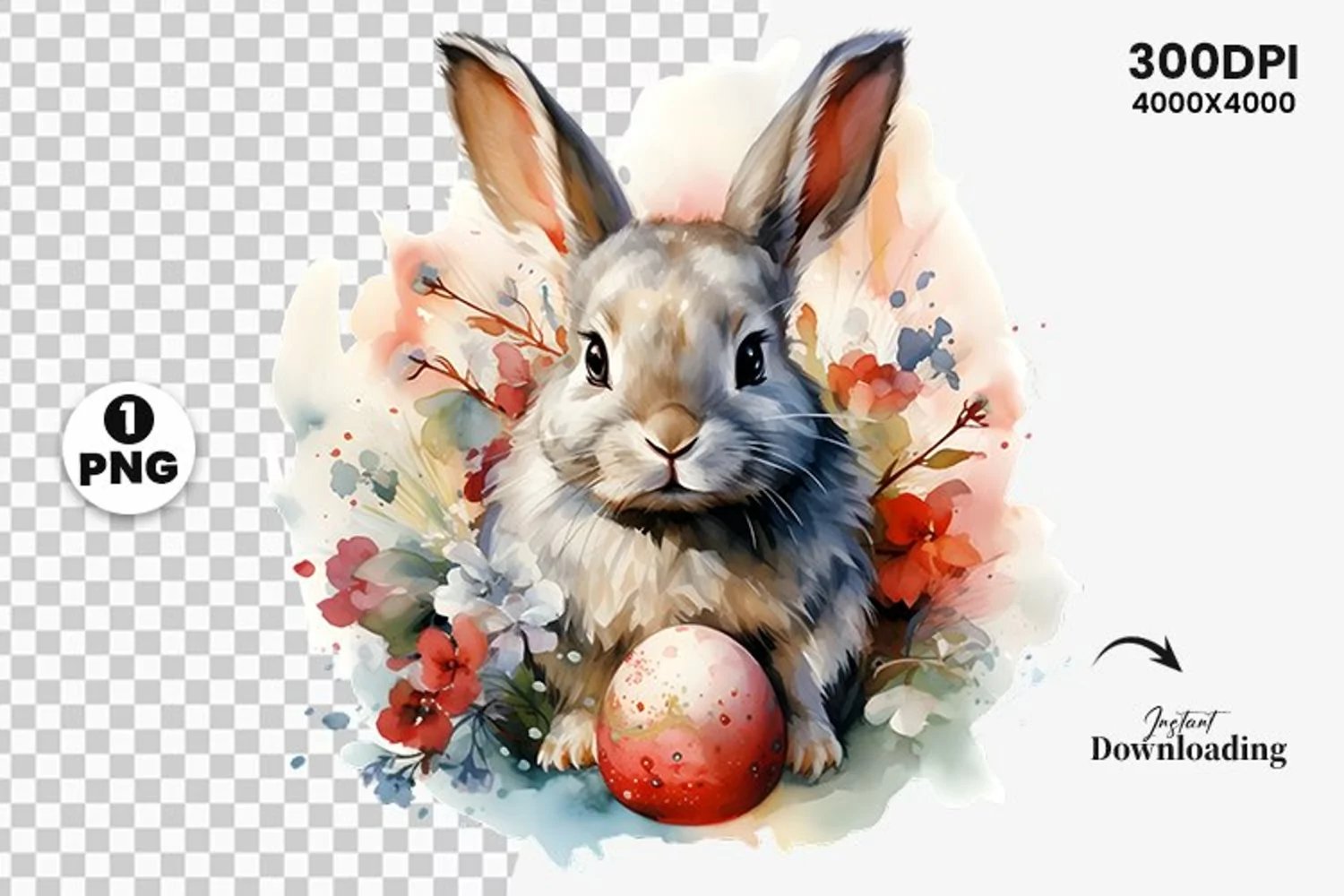 watercolor easter bunny png