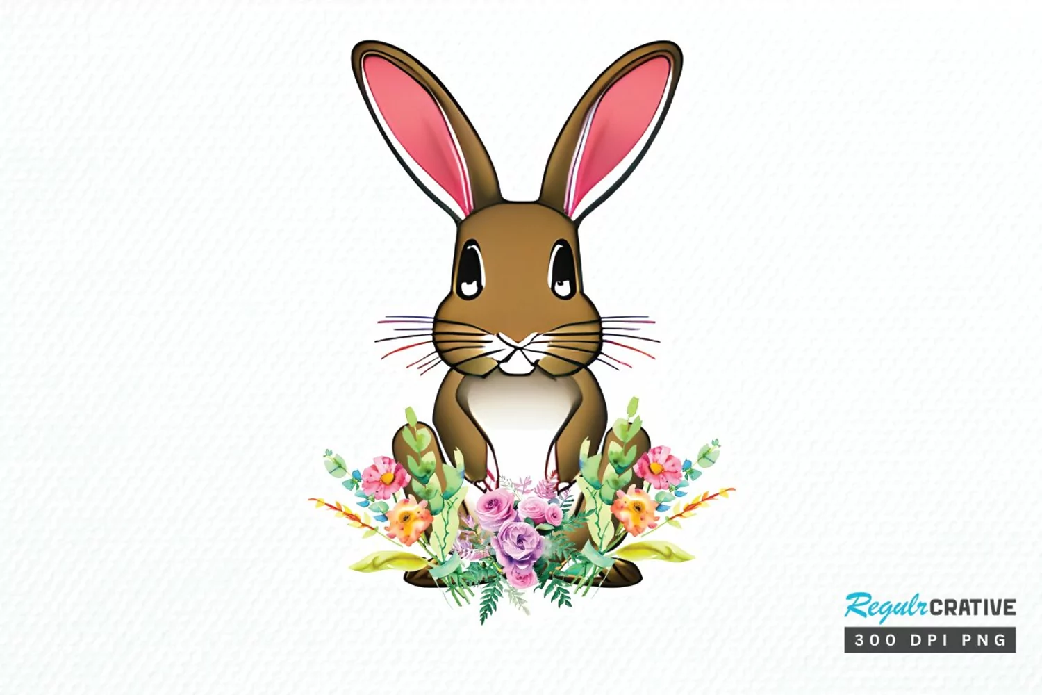 Watercolor Easter Bunny with Glasses Bunny PNG Clipart product image 1