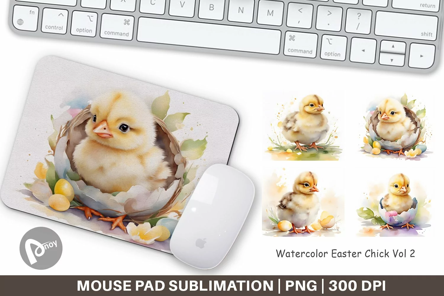 Mouse Pad Watercolor Easter Chick product image 1