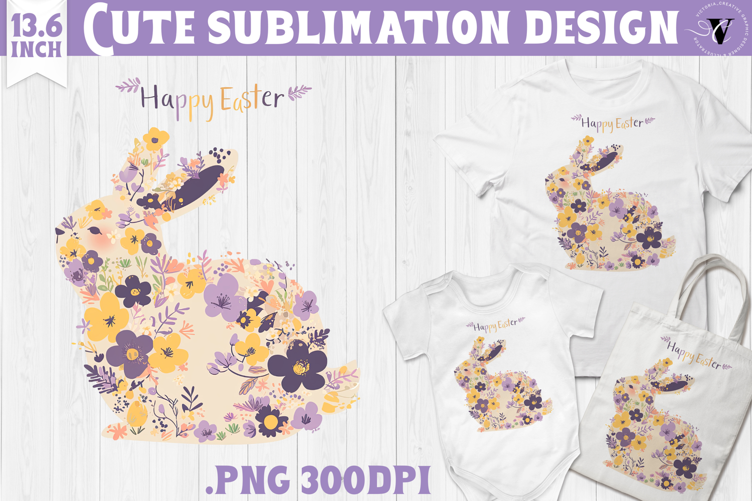Watercolor Bunny | Easter clipart | Happy Easter product image 1