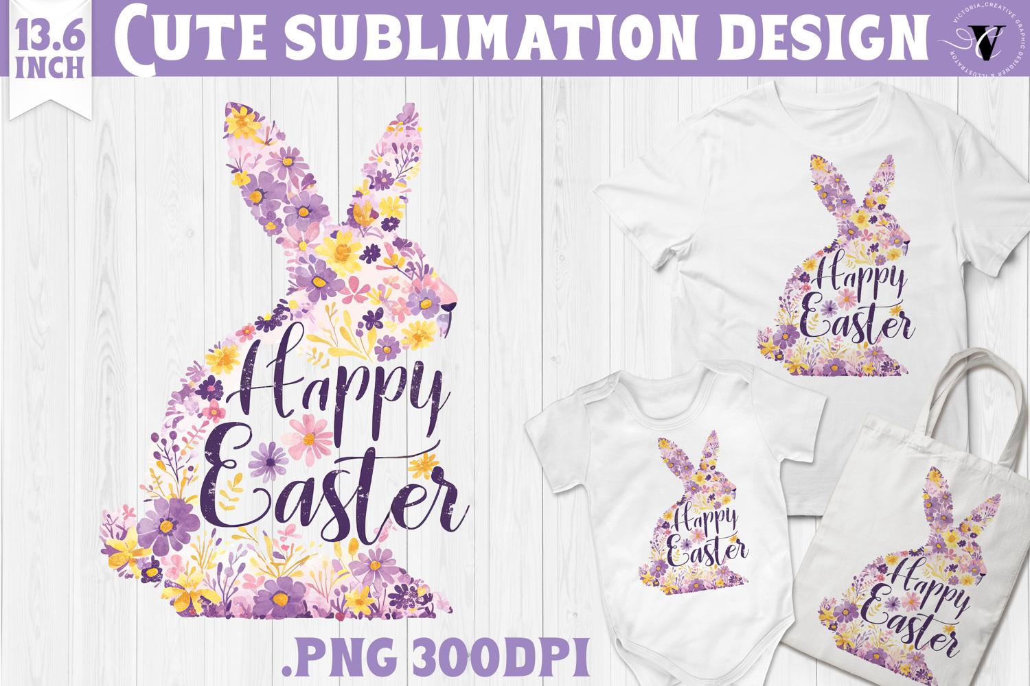 Watercolor Bunny | Easter clipart | Happy Easter product image 1