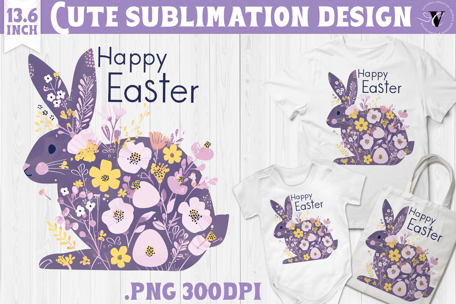 Watercolor Bunny | Easter clipart | Happy Easter product image 1