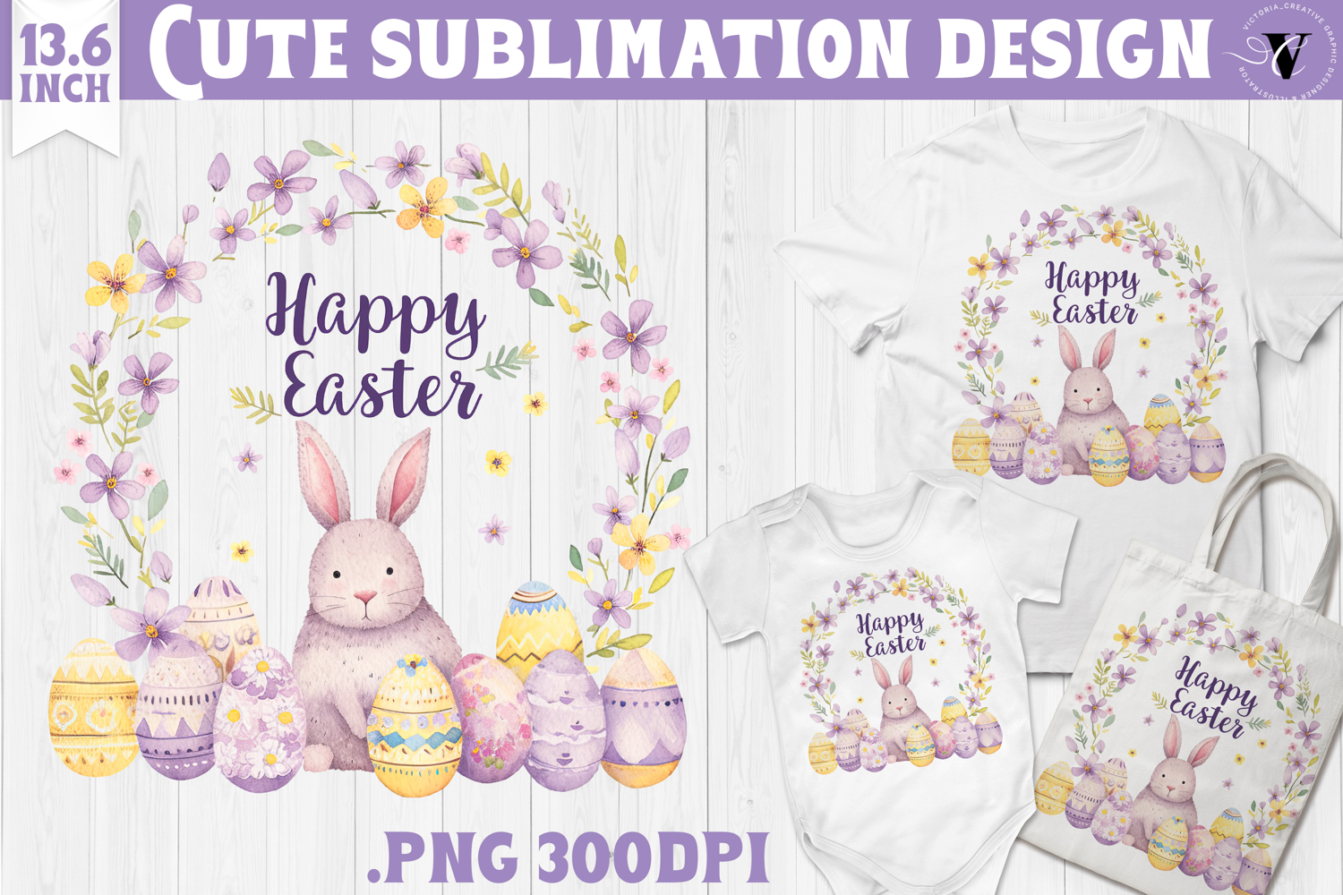 Watercolor Bunny | Easter clipart | Happy Easter product image 1