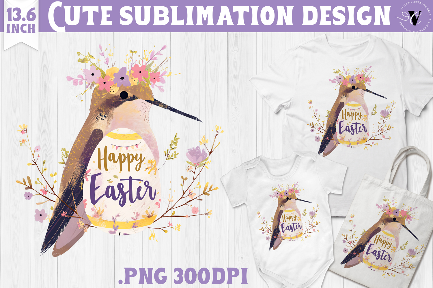 Watercolor Hummingbird | Easter clipart | Happy Easter product image 1