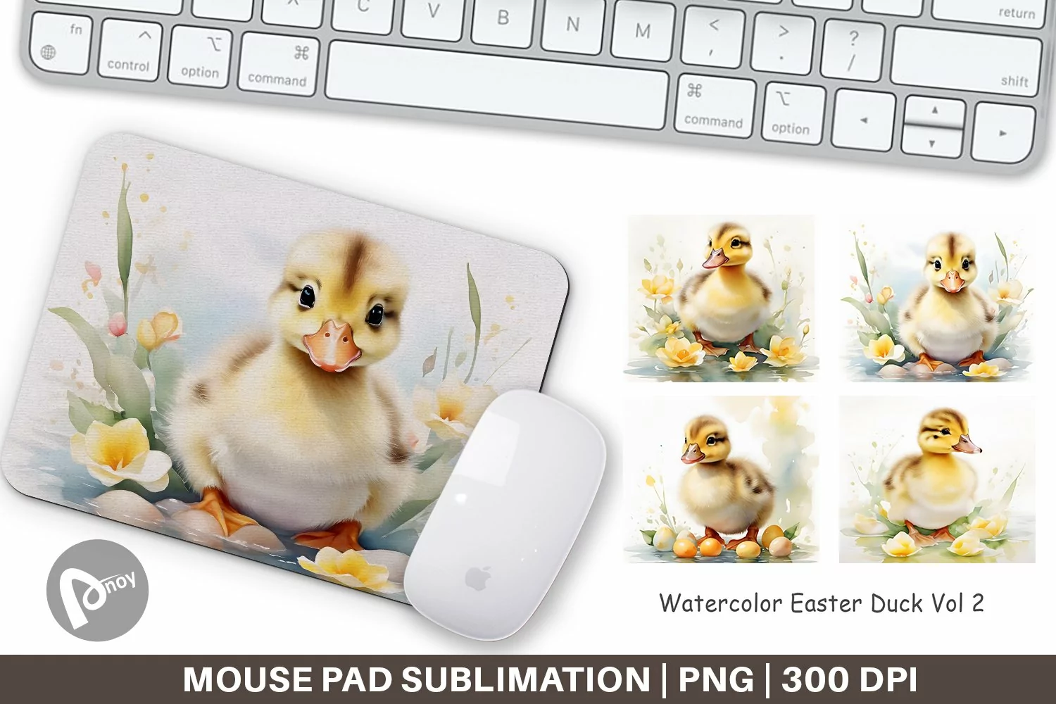 Mouse Pad Watercolor Easter Duck product image 1