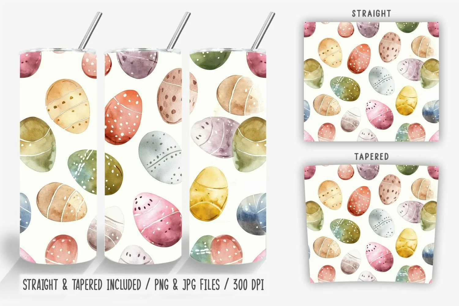 Watercolor Easter Eggs Skinny Tumbler product image 1