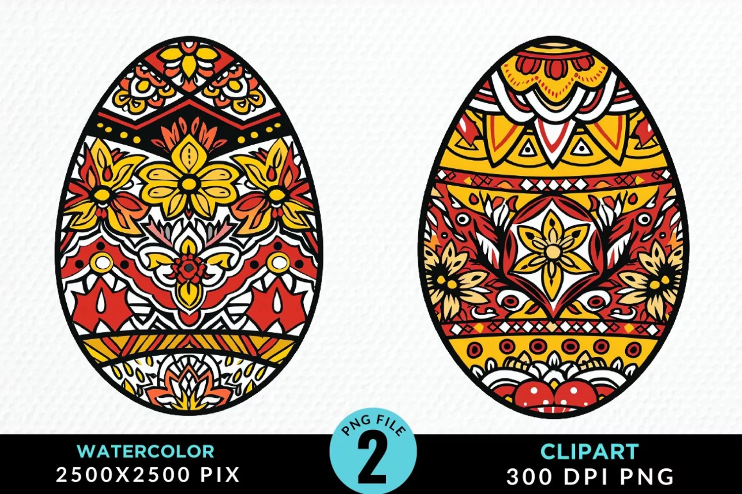 Watercolor Easter Eggs Graphic Clipart product image 1