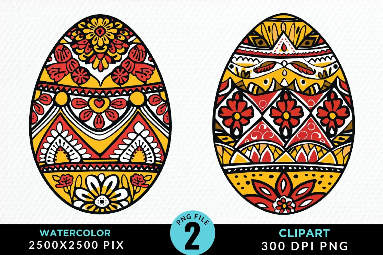Watercolor Easter Eggs Graphic Clipart product image 1