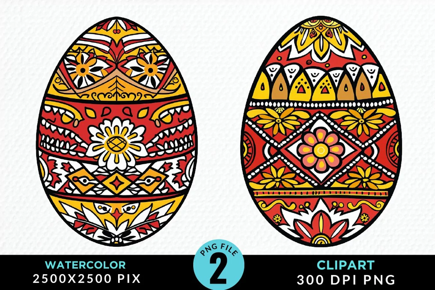 Watercolor Easter Eggs Graphic Clipart product image 1