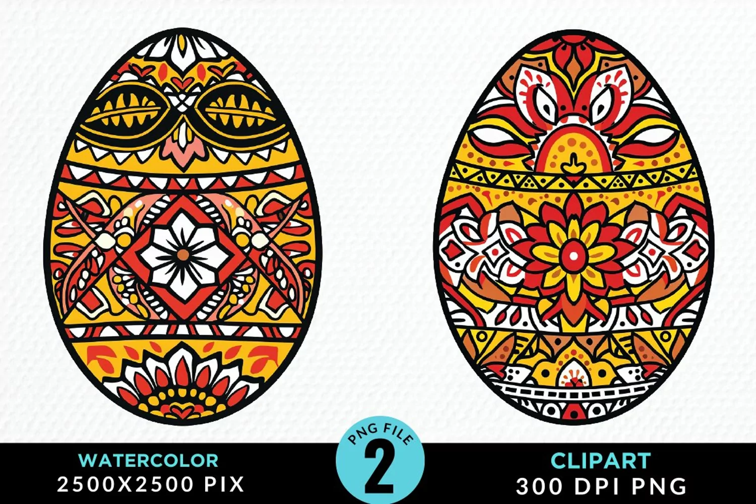 Watercolor Easter Eggs Graphic Clipart product image 1