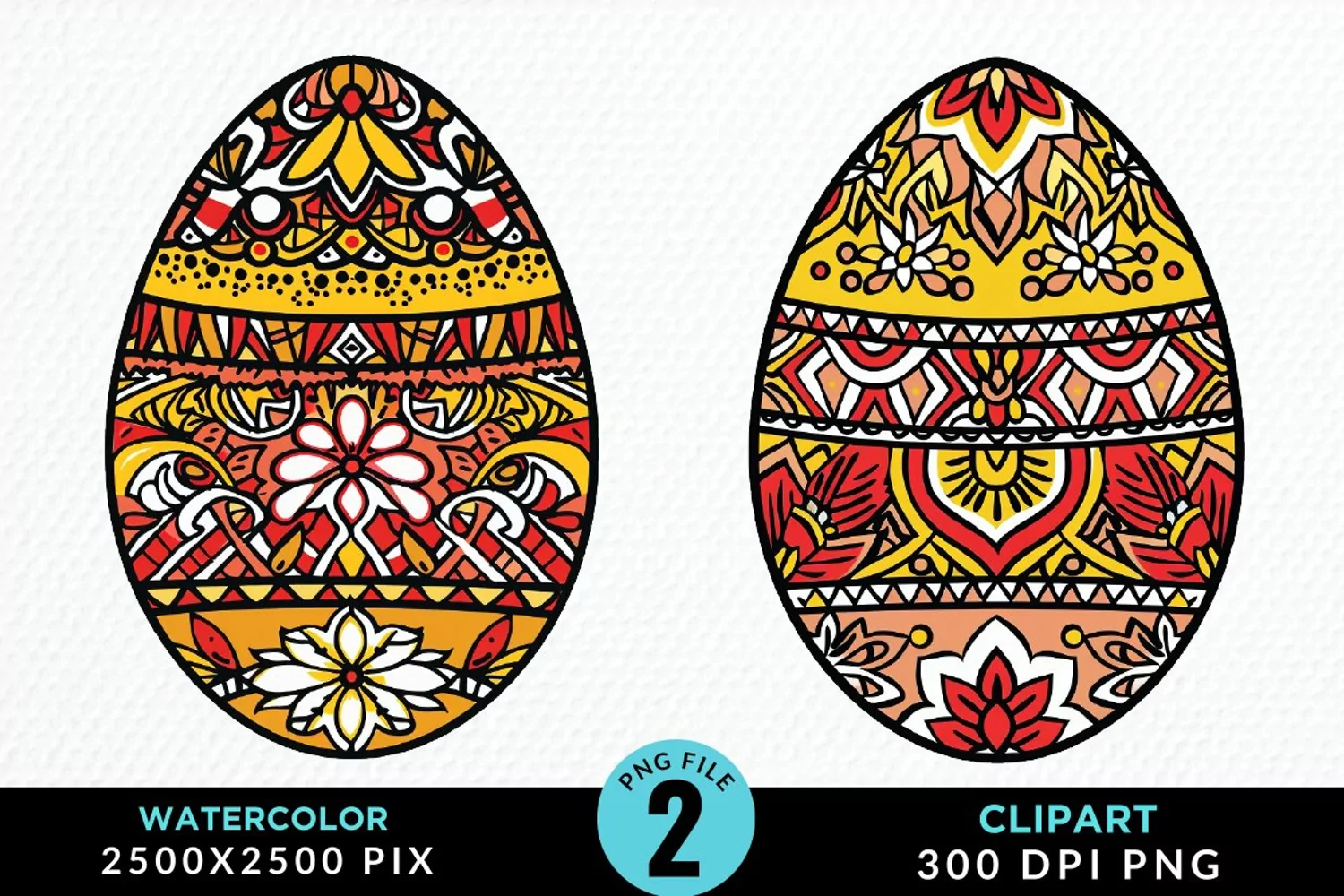 Watercolor Easter Eggs Graphic Clipart product image 1