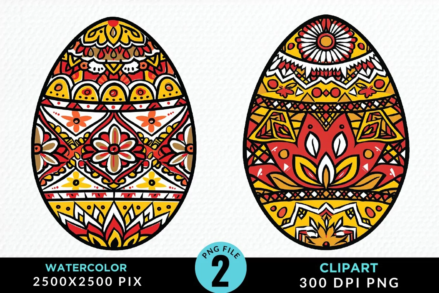 Watercolor Easter Eggs Graphic Clipart product image 1