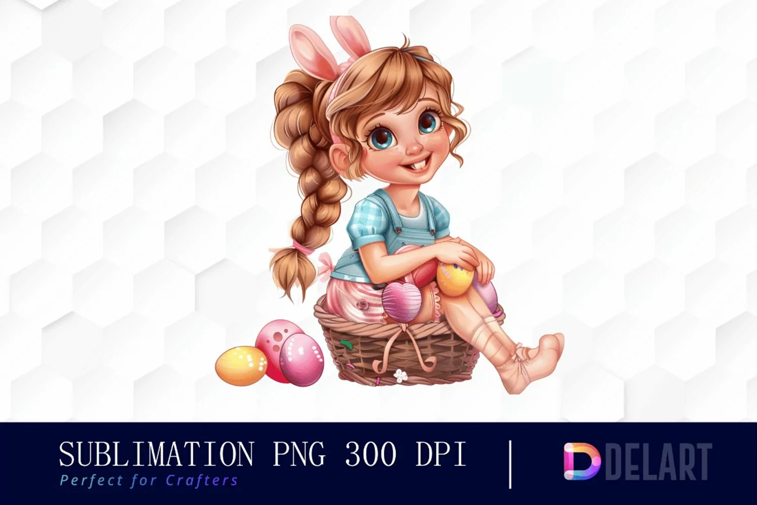 Easter Girl Illustration Clipart product image 1