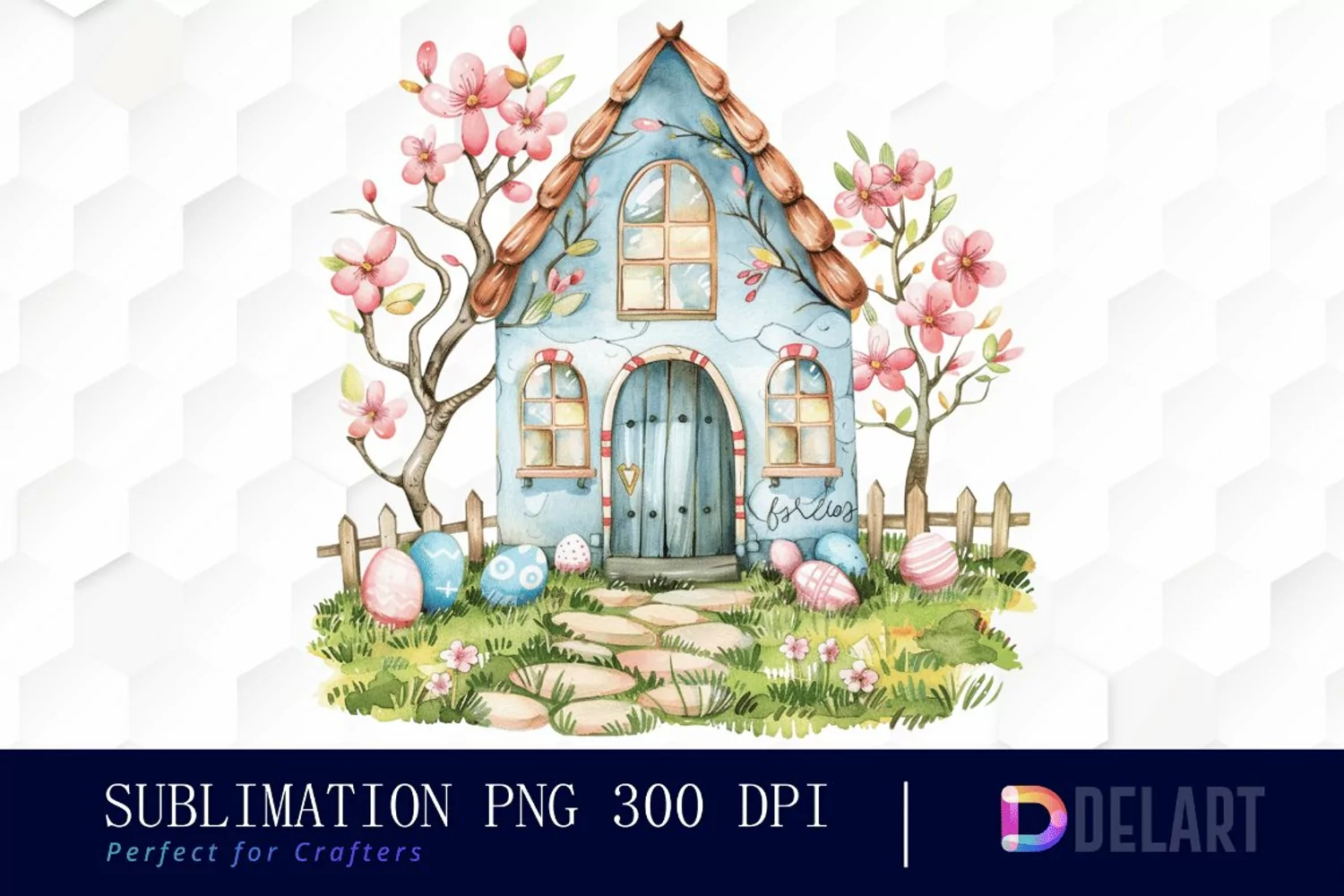 Easter House Illustration Clipart product image 1