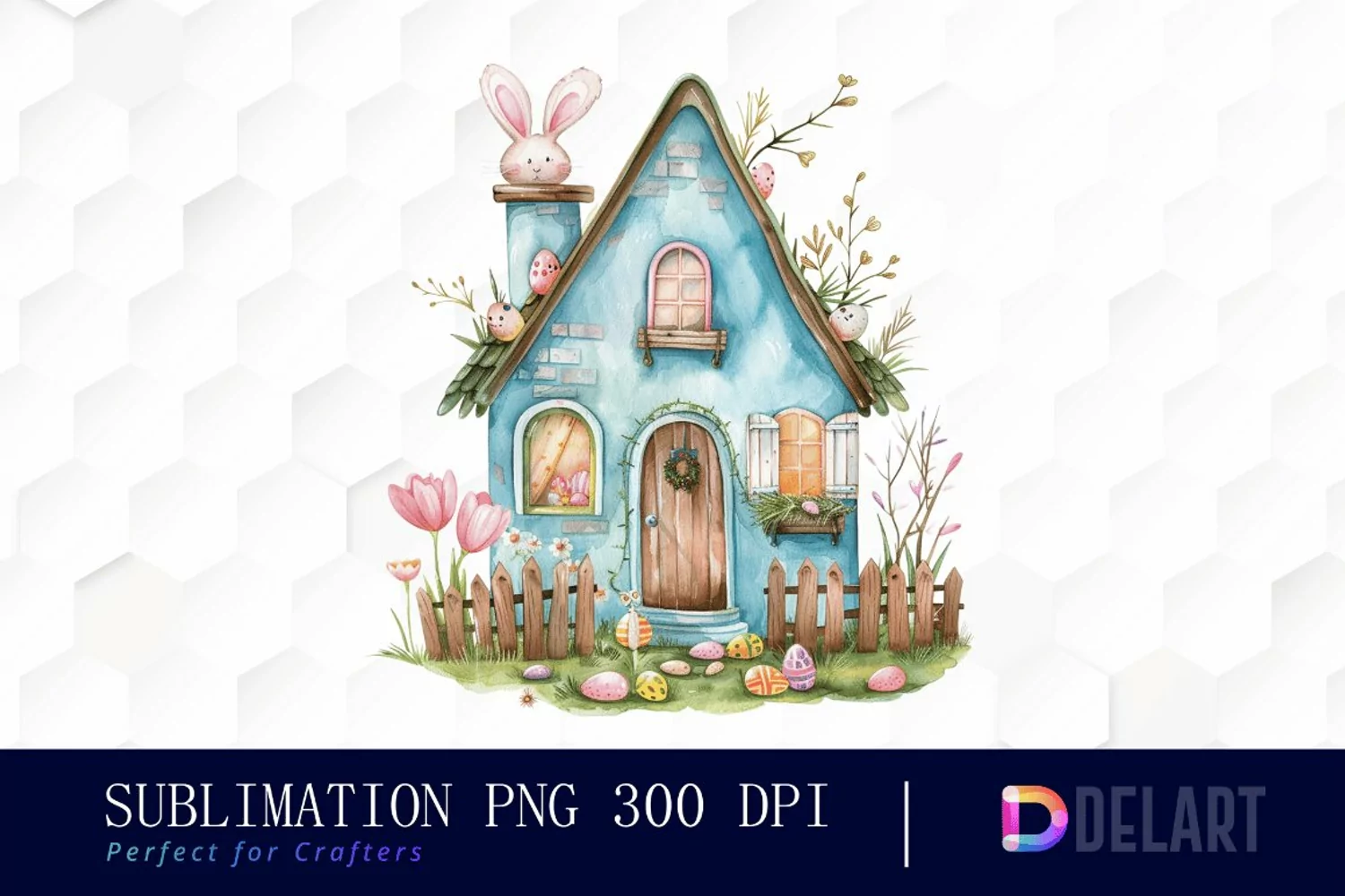 Easter House Illustration Clipart product image 1