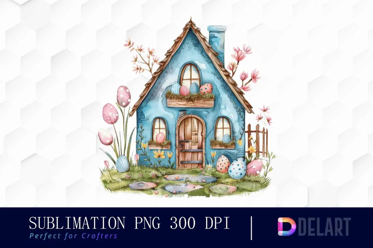 Easter House Illustration Clipart product image 1