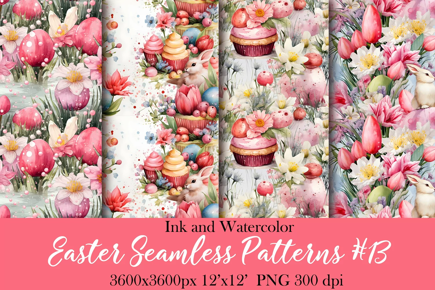 Watercolor Easter Seamless Paper Sublimation|PNG Patterns product image 1