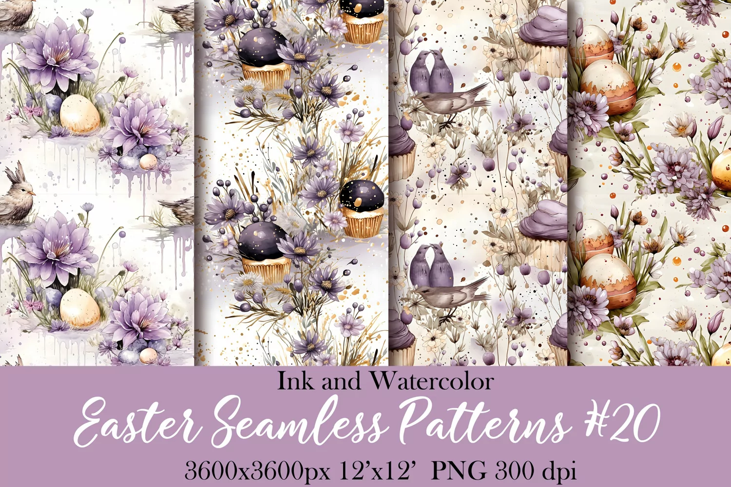 Watercolor Easter Seamless Paper Sublimation|PNG Patterns product image 1
