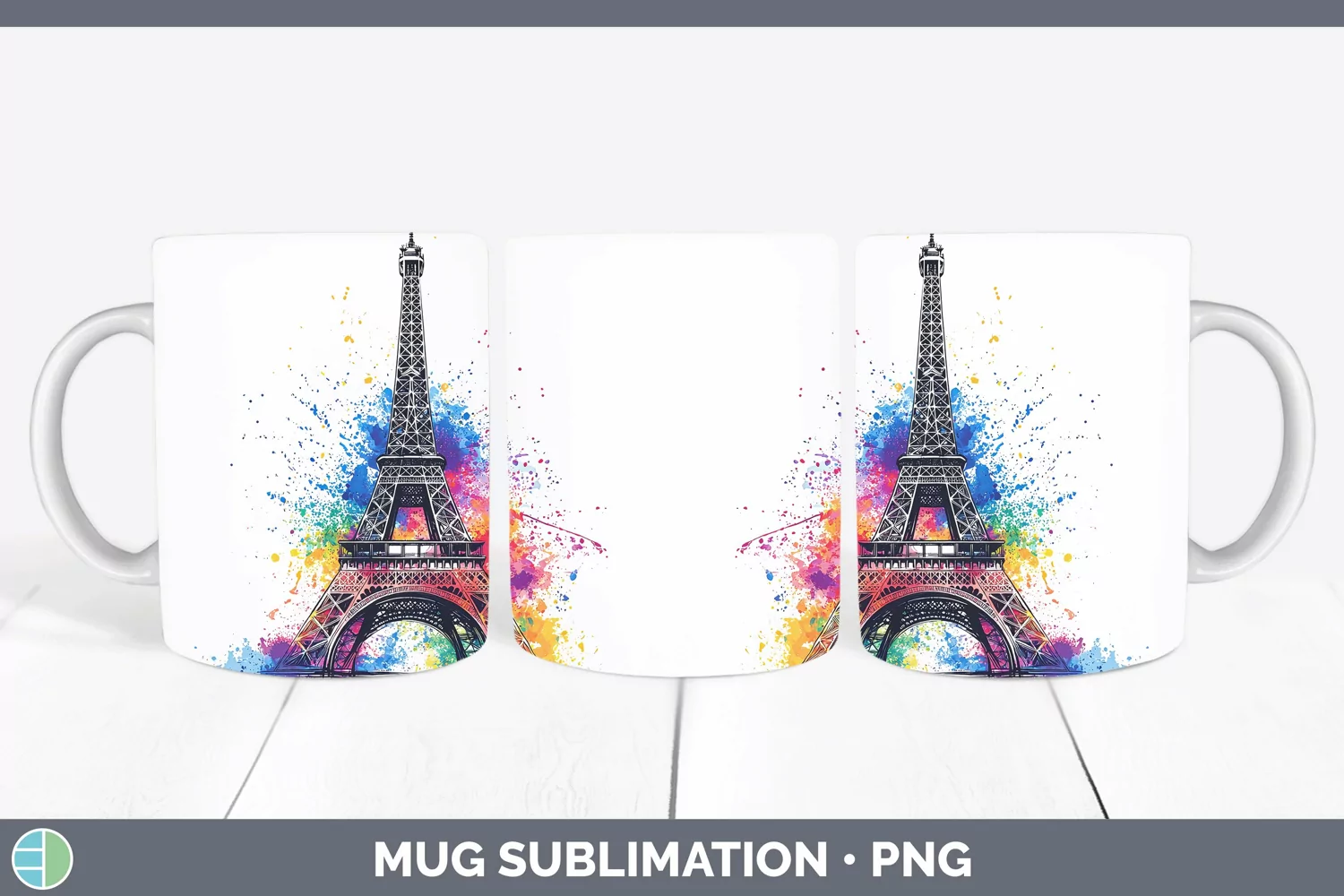 GorgeousWatercolor Mug Wrap design.
