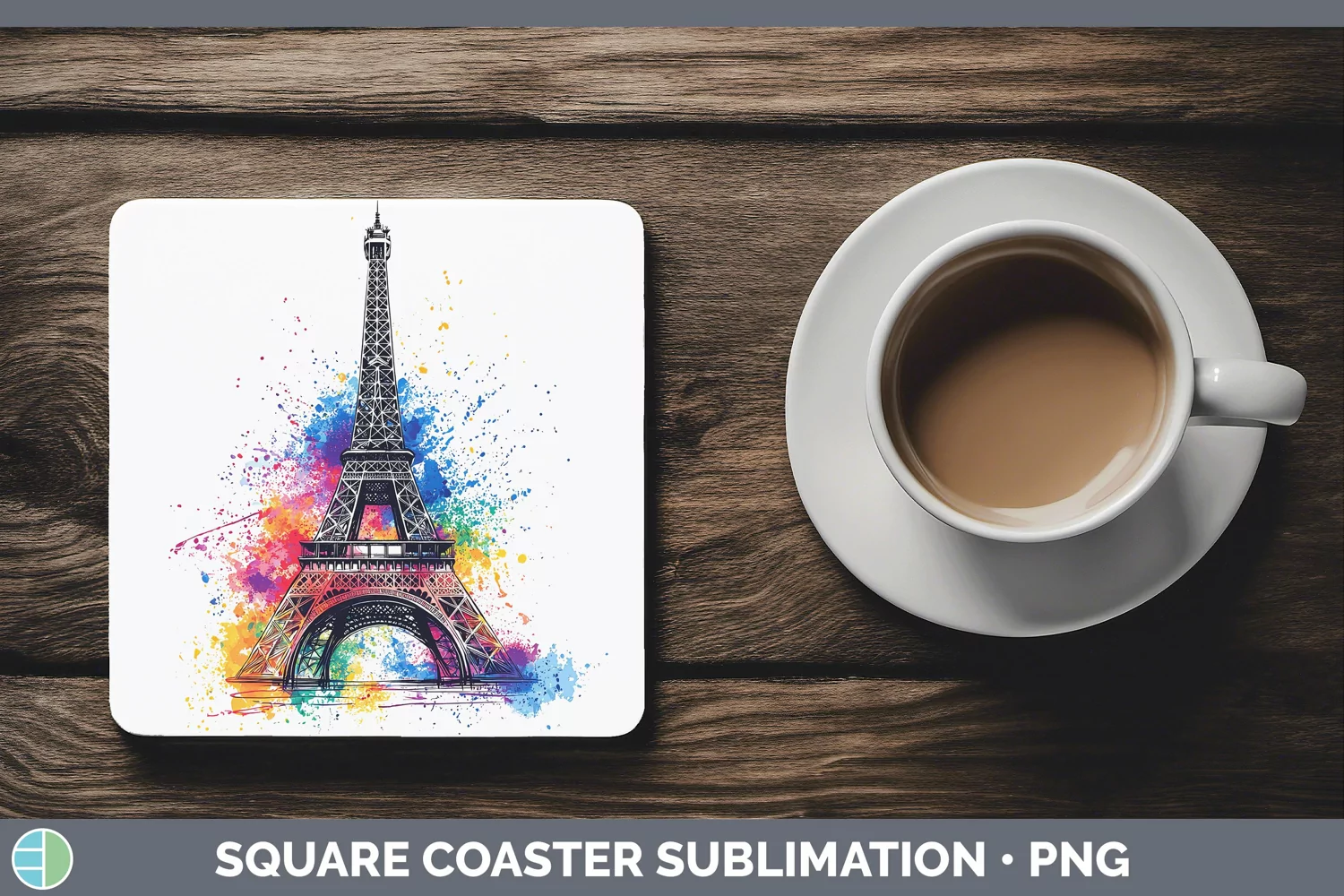 GorgeousWatercolor Square Coaster design.