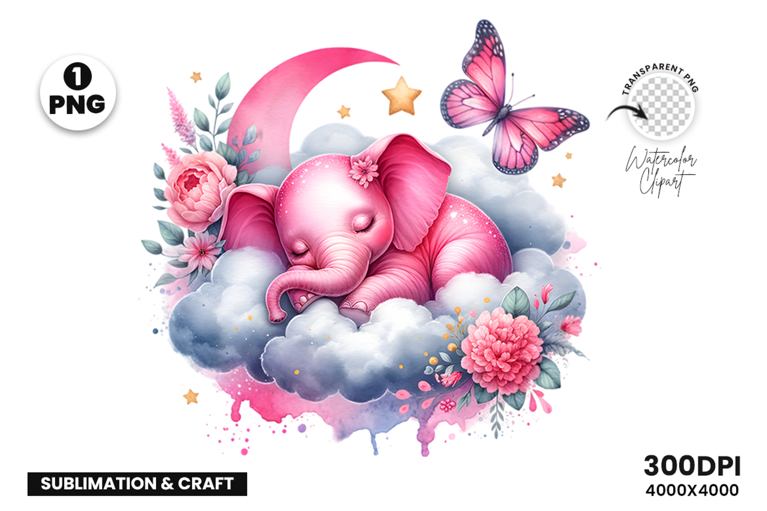 watercolor elephant cloud png, cute elephant clipart, baby elephant watercolor, nursery elephant sublimation, pastel elephant png, dreamy elephant printable, watercolor elephant art, elephant cloud illustration, baby shower elephant clipart, soft watercol