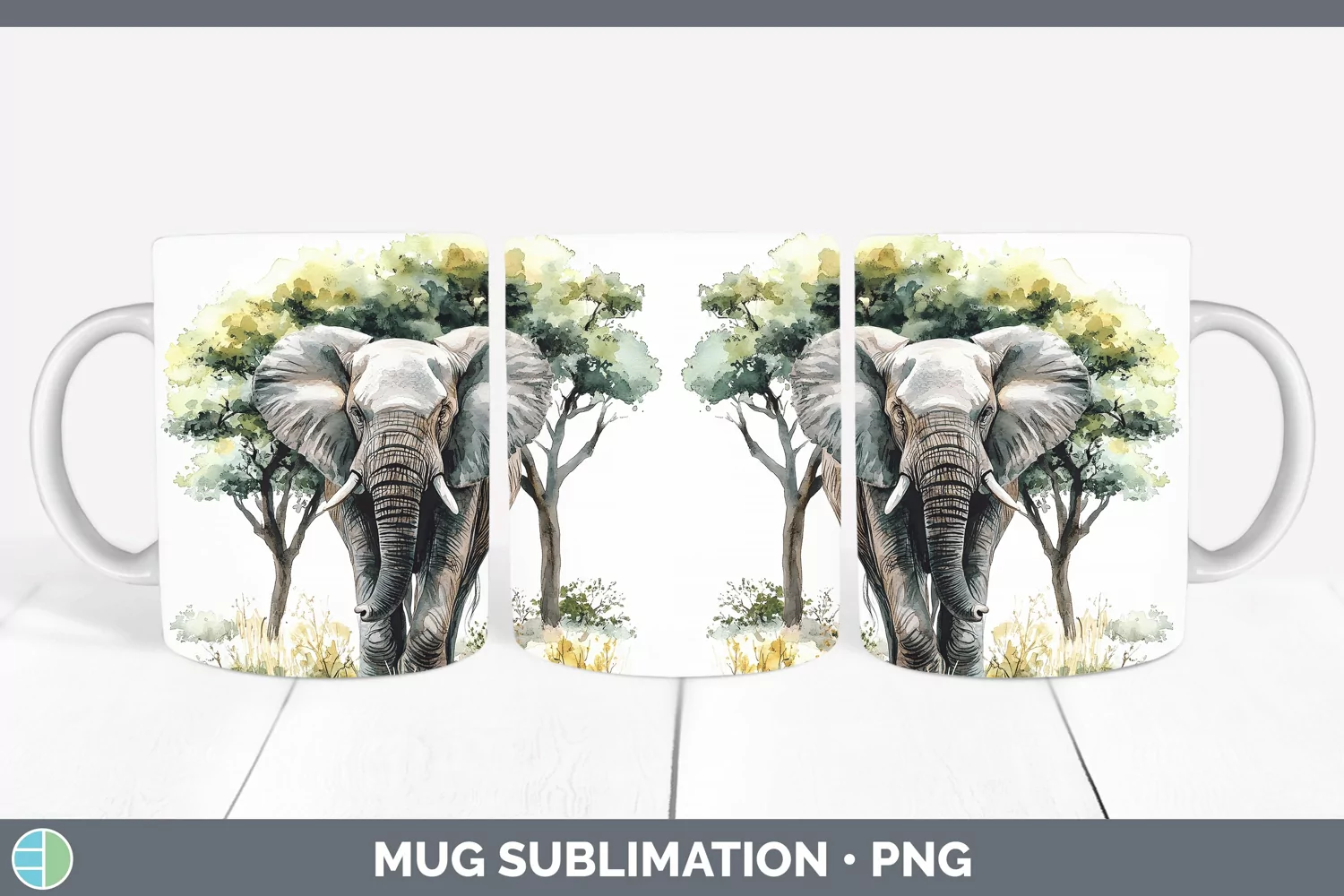 GorgeousWatercolor Mug Wrap design.