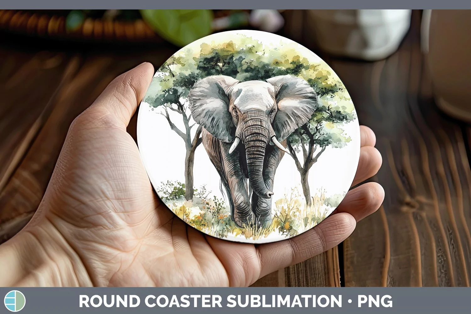 GorgeousWatercolor Round Coaster design.