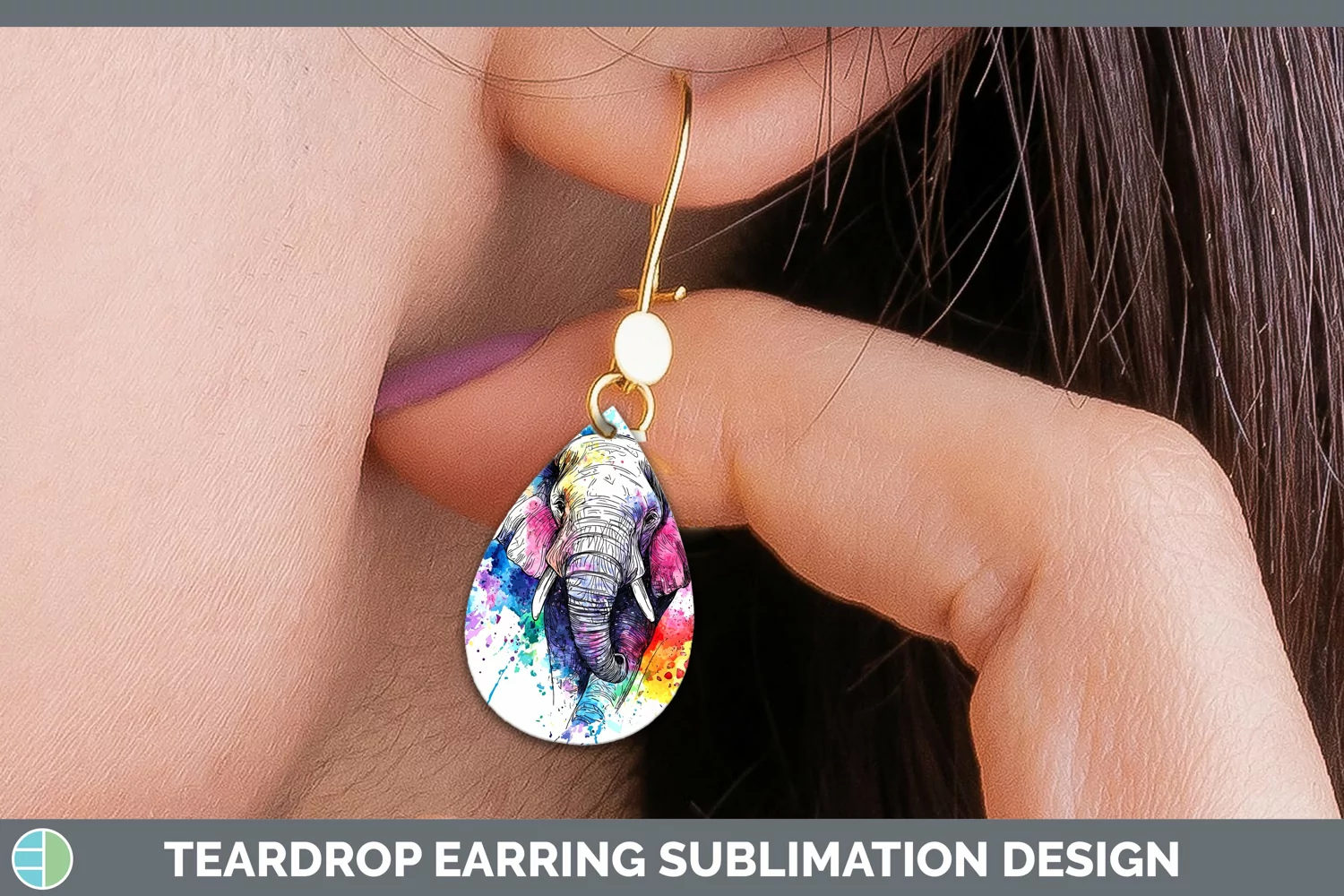 GorgeousWatercolor Teardrop Earrings design.