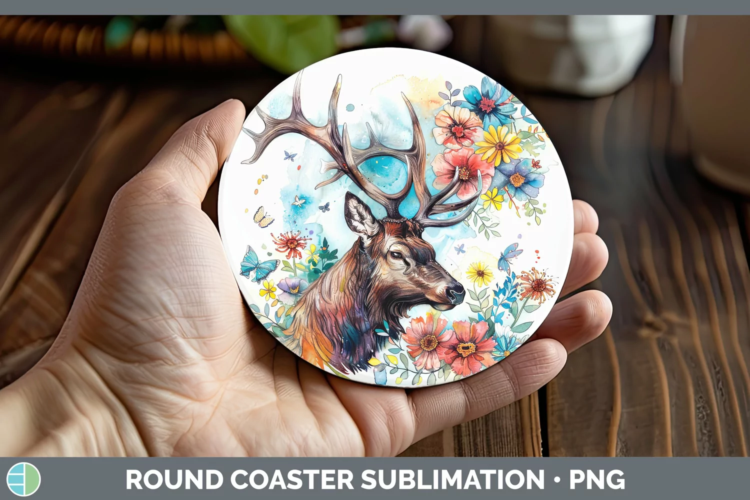 GorgeousWatercolor Round Coaster design.