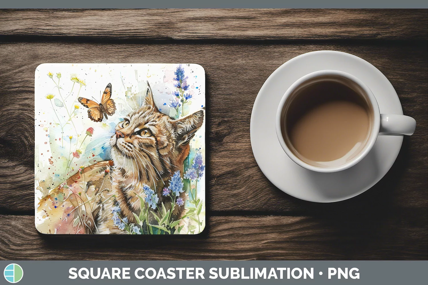 GorgeousWatercolor Square Coaster design.