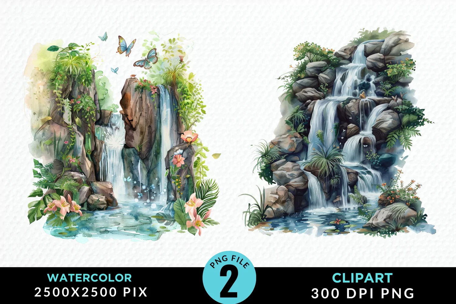 Watercolor Fairy Falls Graphic Clipart product image 1
