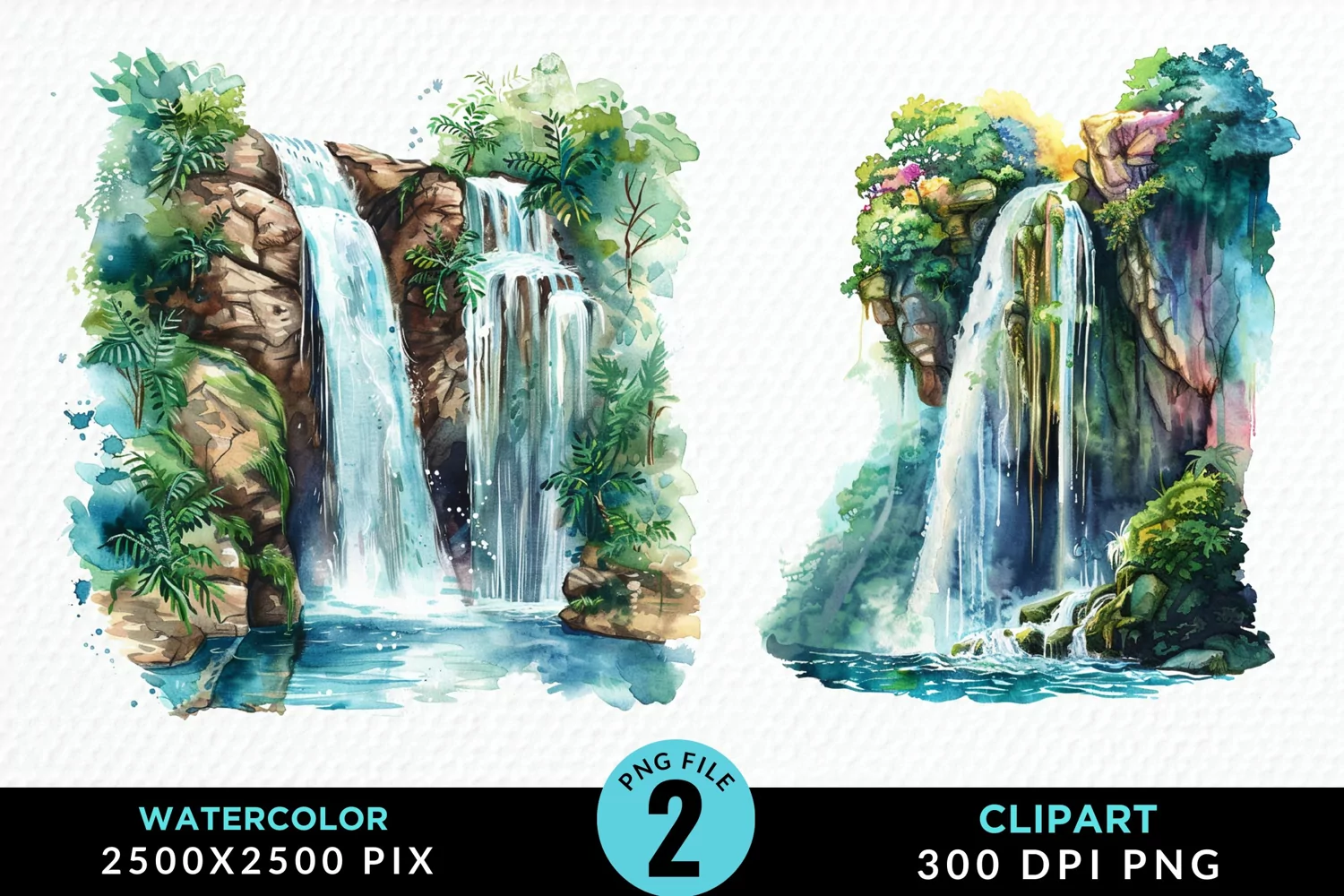 Watercolor Fairy Falls Graphic Clipart product image 1