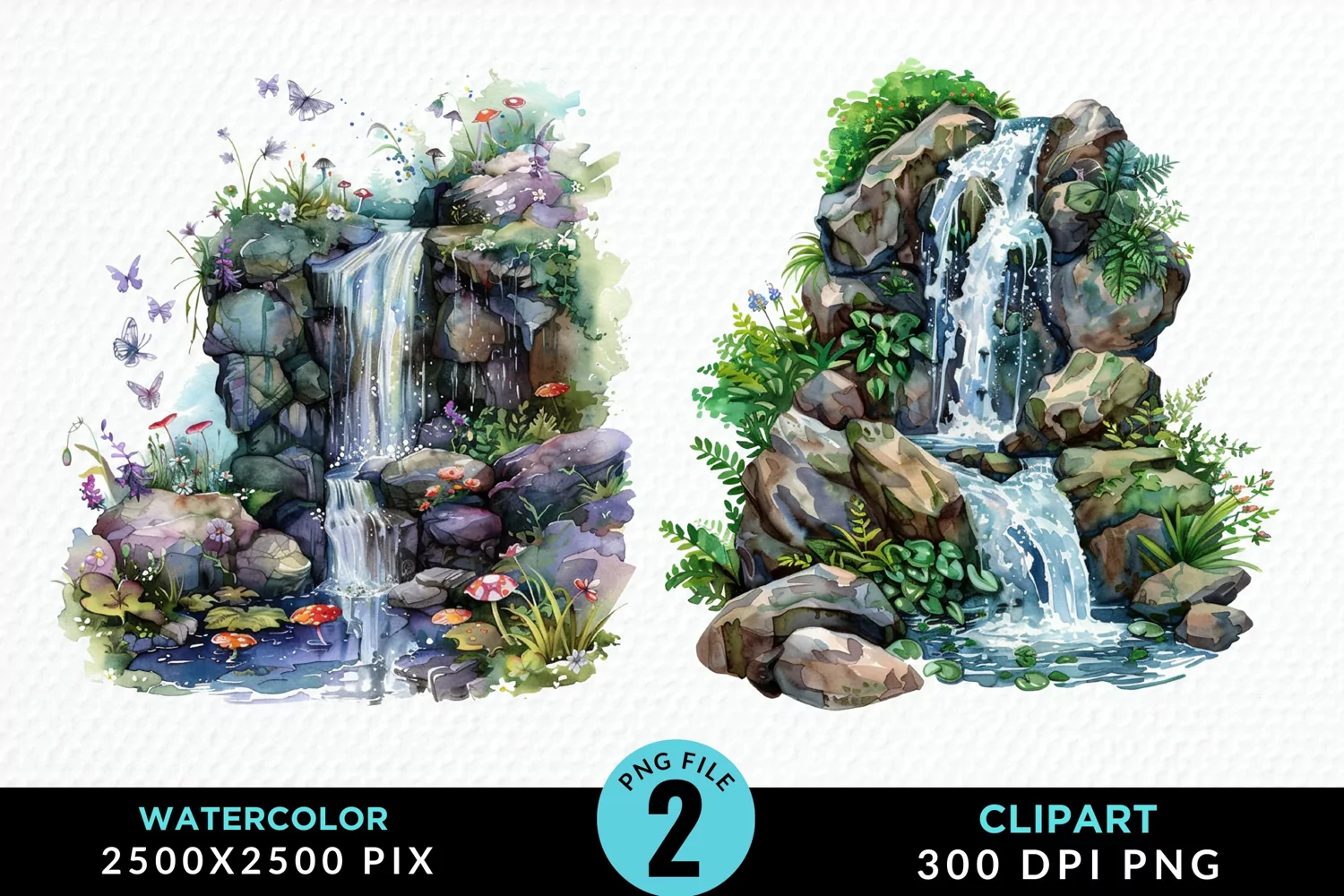 Watercolor Fairy Falls Graphic Clipart product image 1