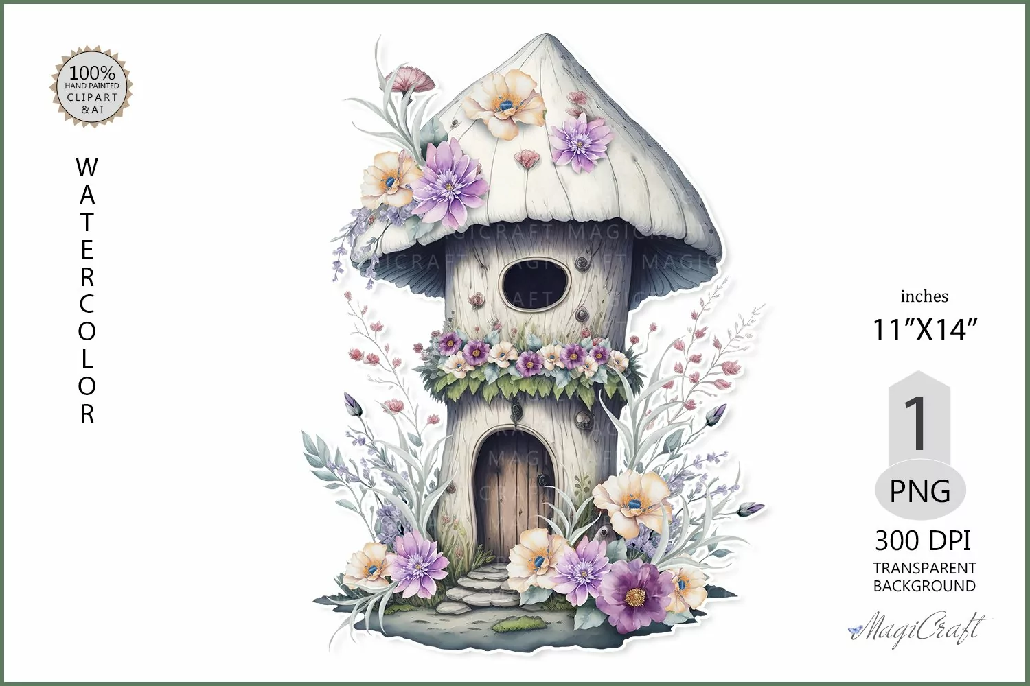 Fairy Mushroom House Sublimation|white Mushroom House flower product image 1