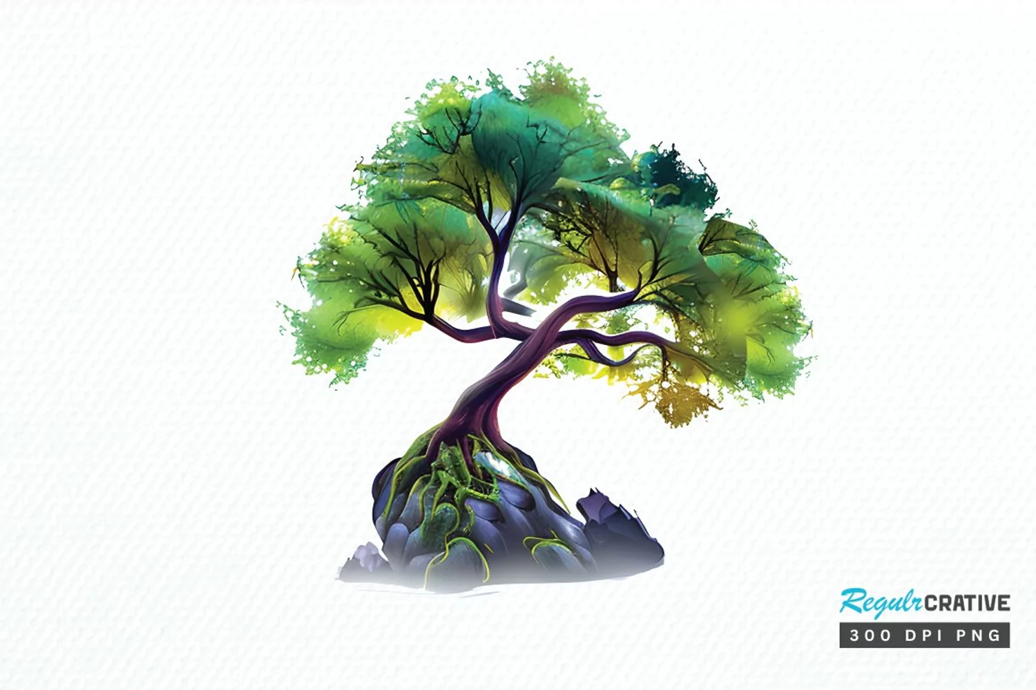 Watercolor Fairy Tree PNG Clipart product image 1