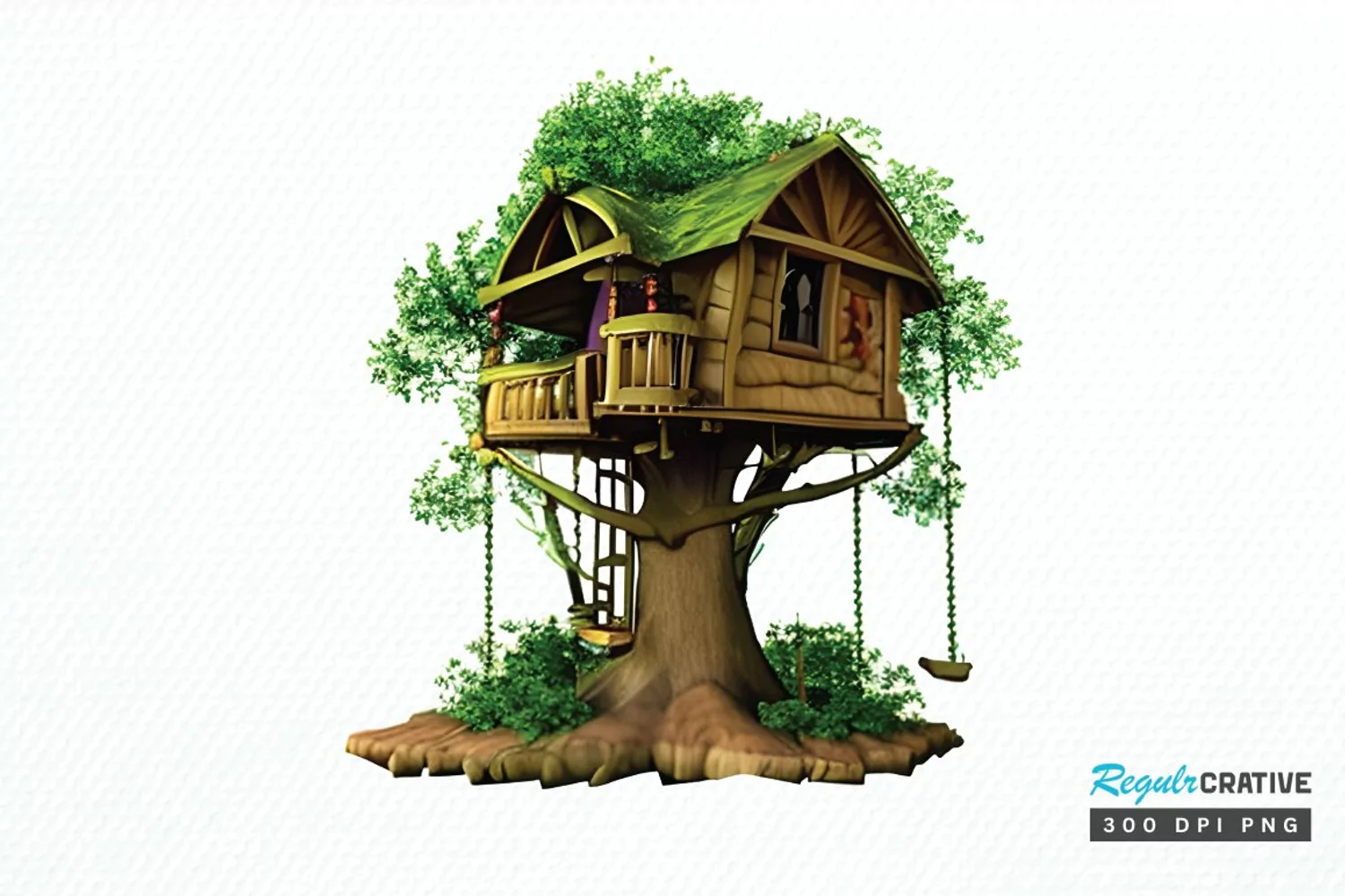 Watercolor Fairy Tree PNG Clipart product image 1