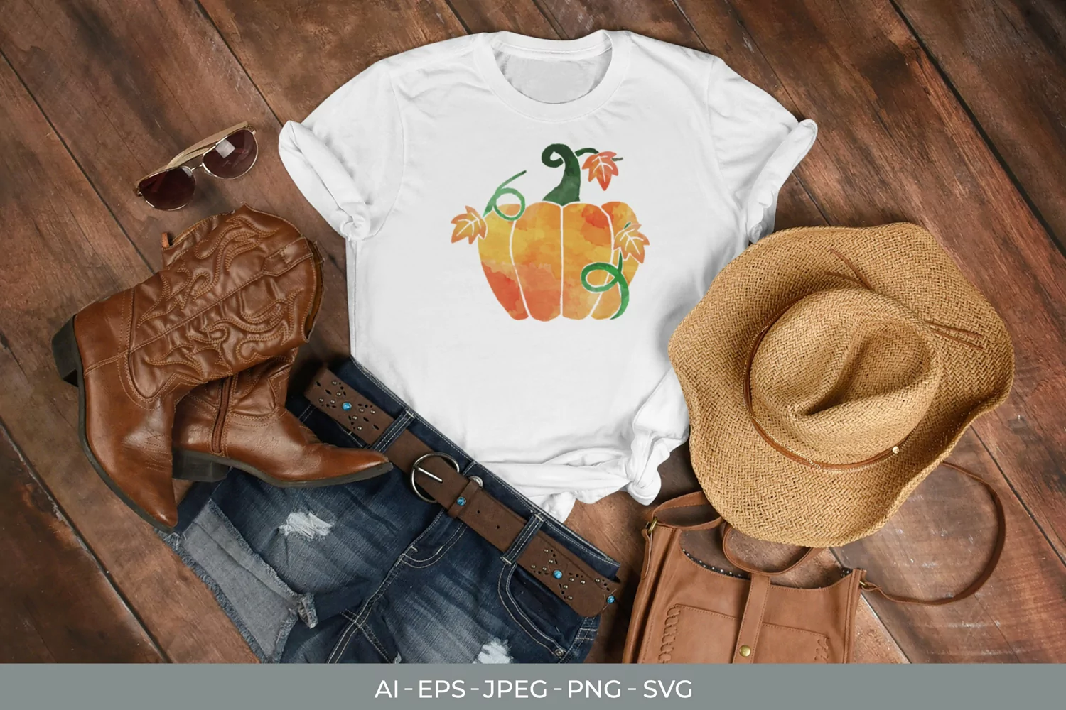 Watercolor Fall Elements SVG File product image 1