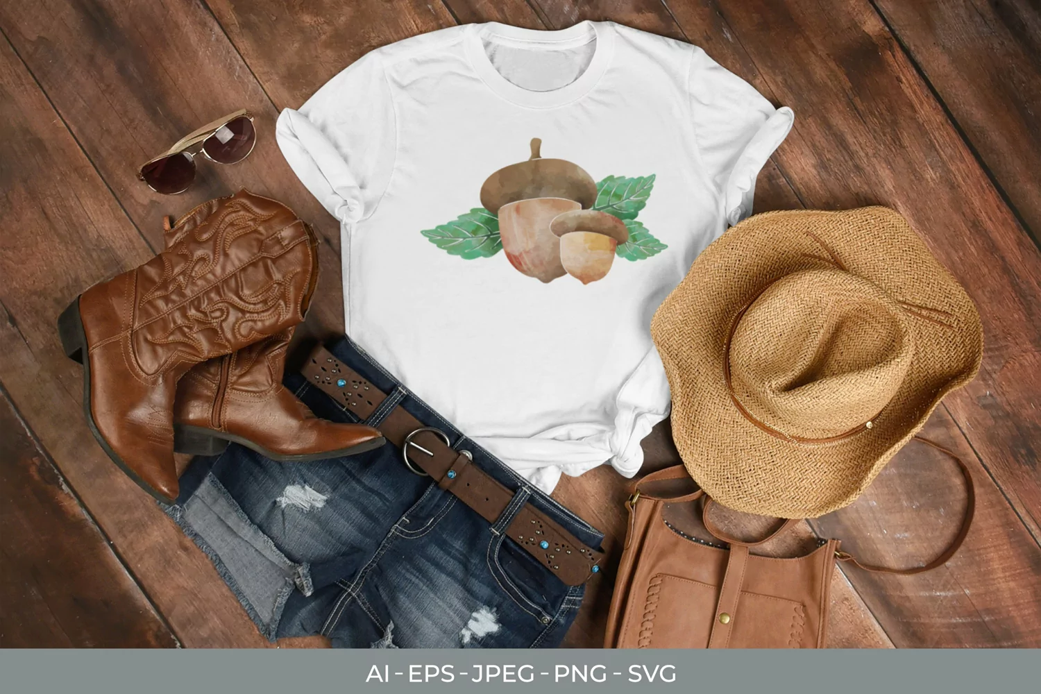 Watercolor Fall Elements SVG File product image 1