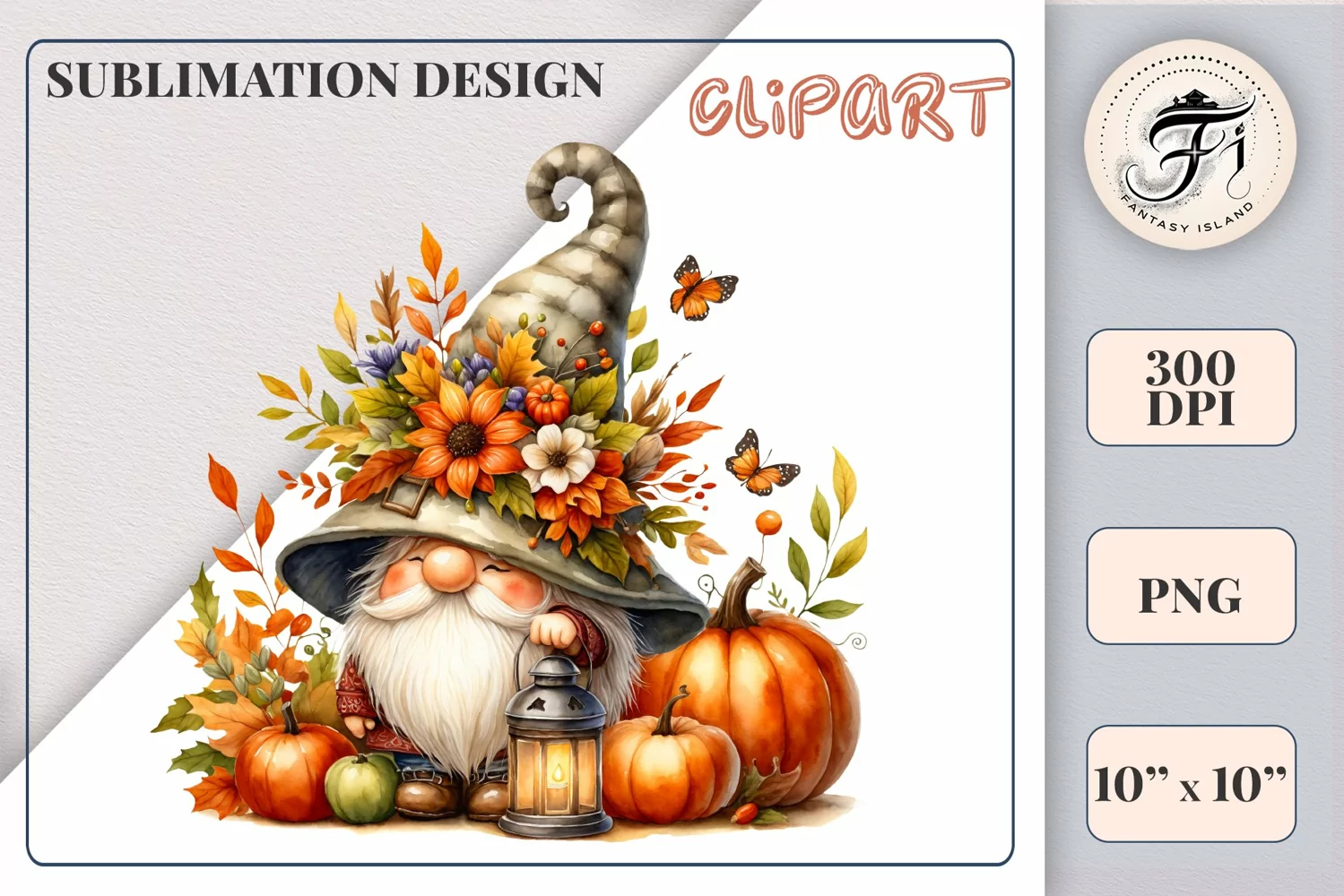 Explore our cozy watercolor clipart featuring a fall gnome and festive pumpkin. Perfect for Thanksgiving crafts, invitations, scrapbooking, and creative autumn projects.
