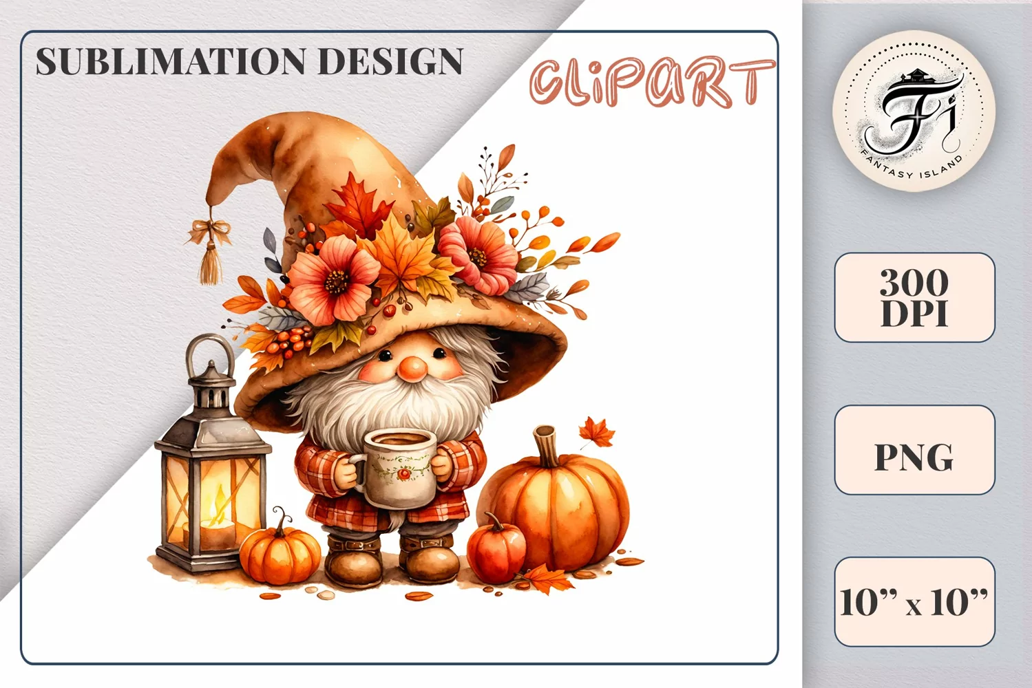 Explore our cozy watercolor clipart featuring a fall gnome and festive pumpkin. Perfect for Thanksgiving crafts, invitations, scrapbooking, and creative autumn projects.
