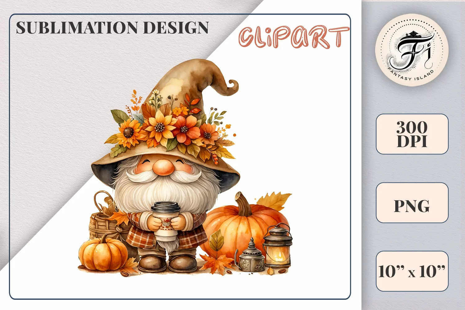 Explore our cozy watercolor clipart featuring a fall gnome and festive pumpkin. Perfect for Thanksgiving crafts, invitations, scrapbooking, and creative autumn projects.