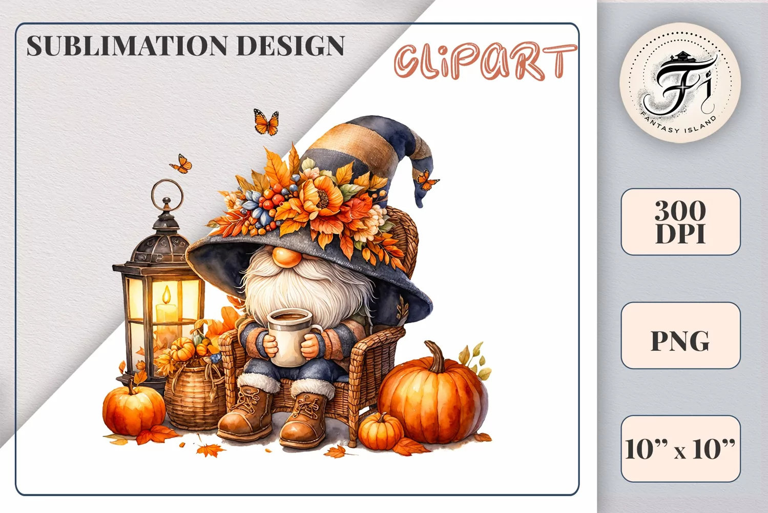 Explore our cozy watercolor clipart featuring a fall gnome and festive pumpkin. Perfect for Thanksgiving crafts, invitations, scrapbooking, and creative autumn projects.