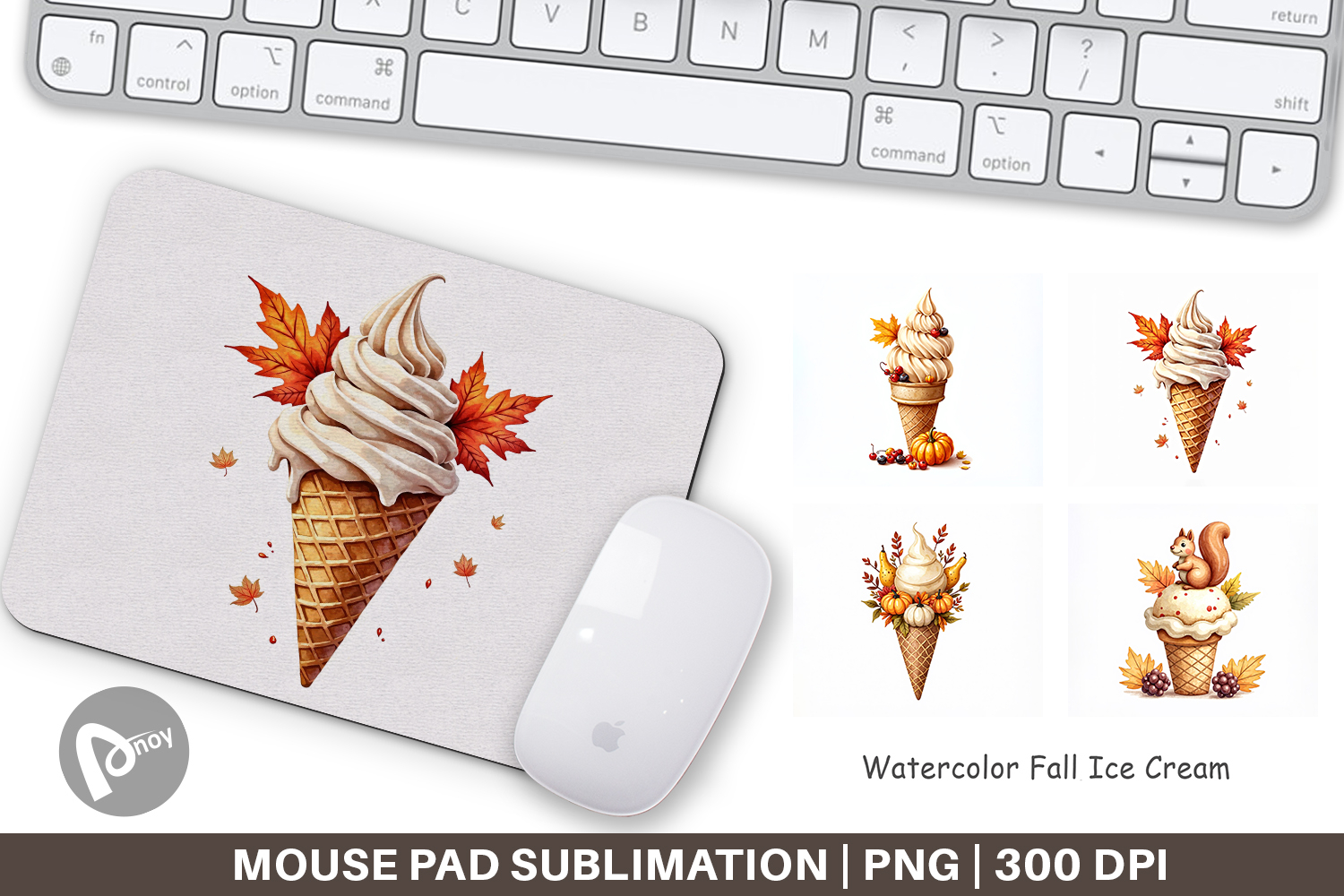 Fall Ice Cream Mouse Pad product image 1