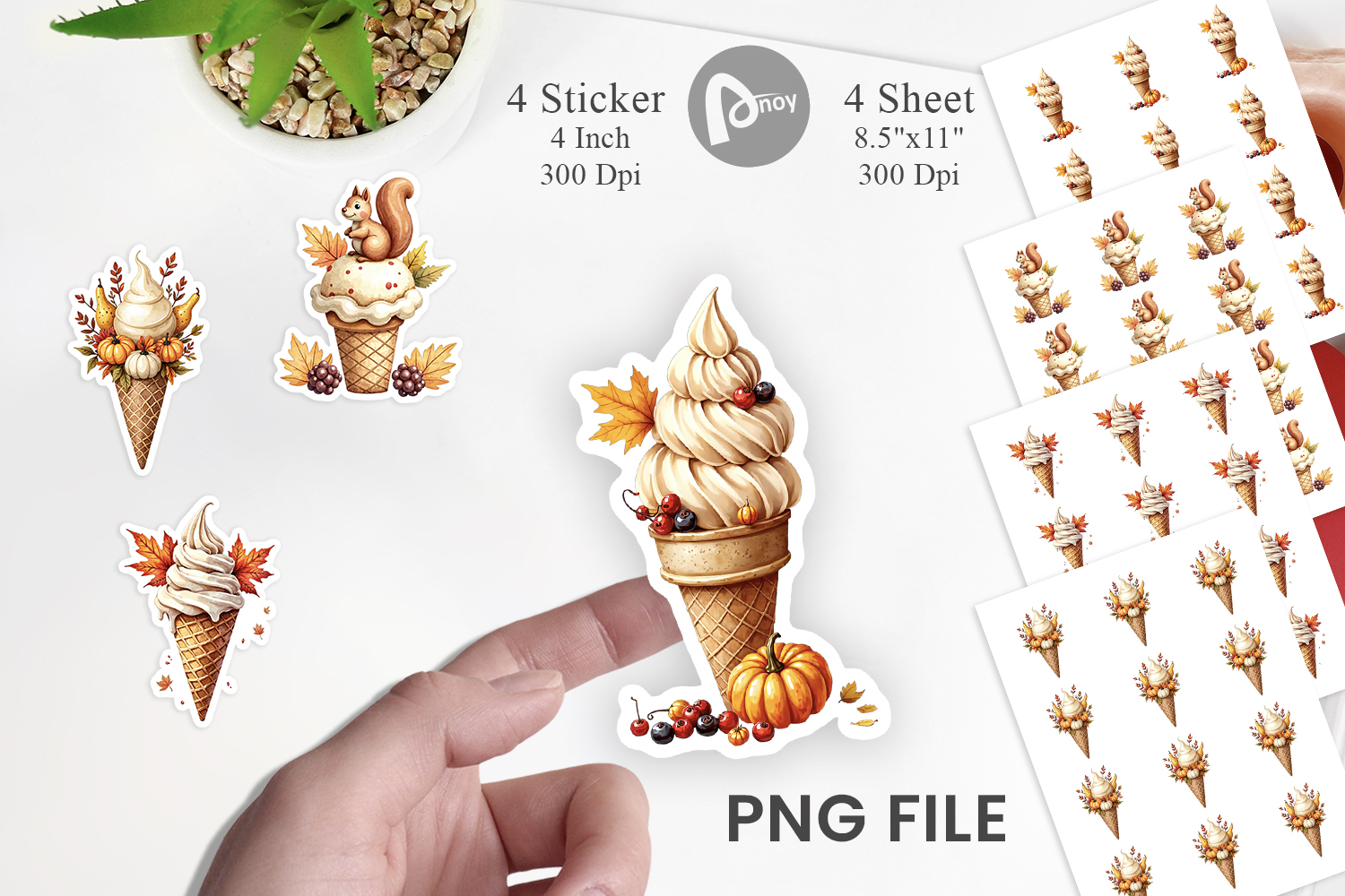 Fall Ice Cream Sticker product image 1
