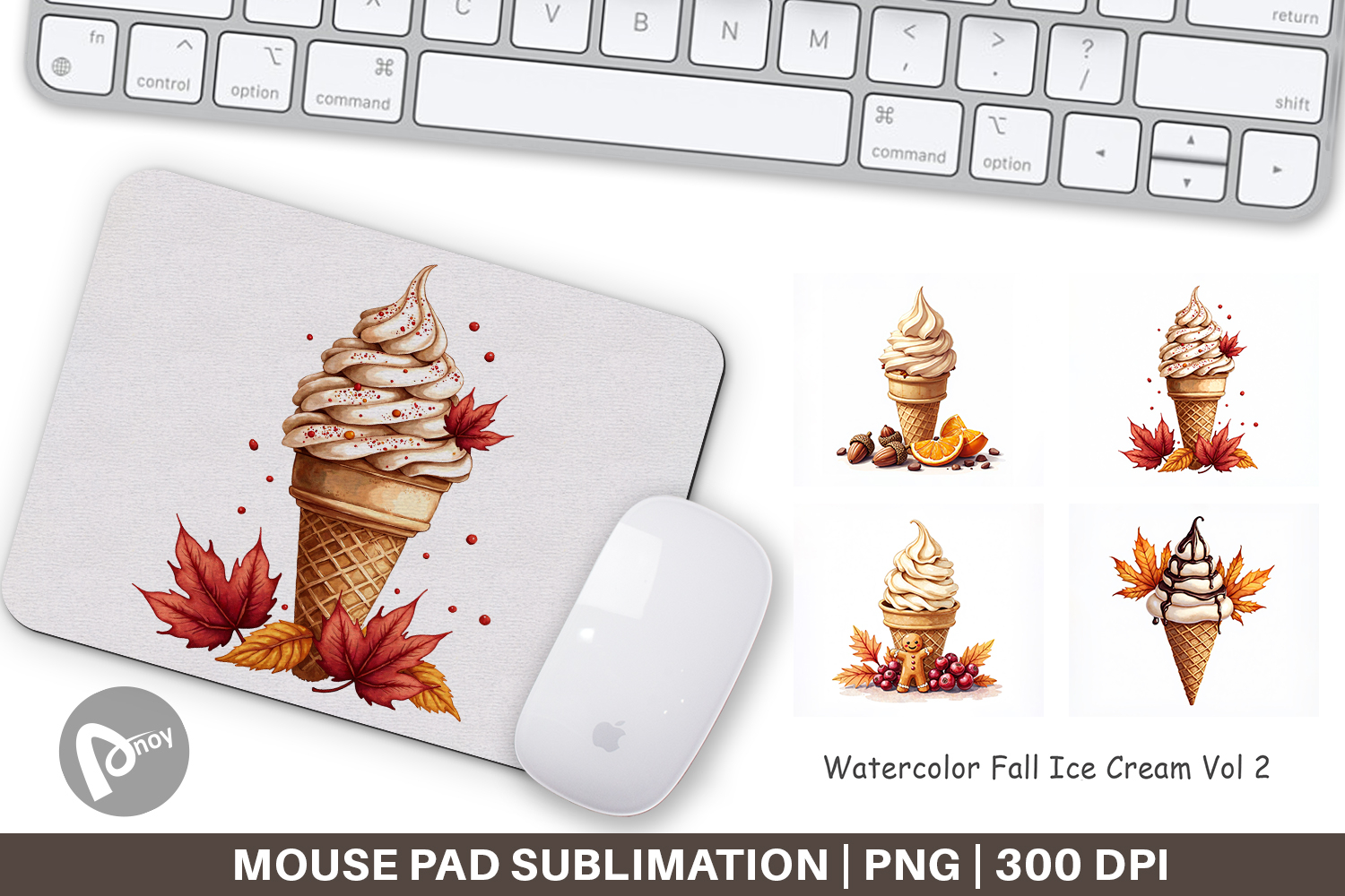 Fall Ice Cream Mouse Pad product image 1