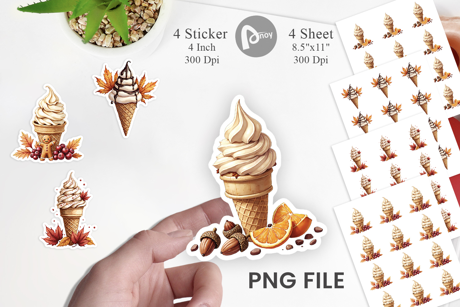 Fall Ice Cream Sticker product image 1