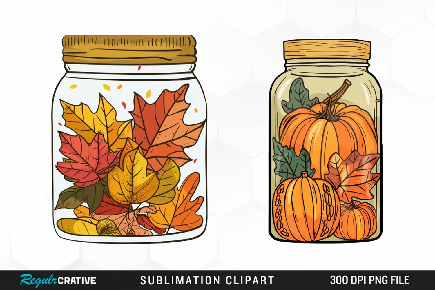 Watercolor Fall In A Jar Clipart product image 1