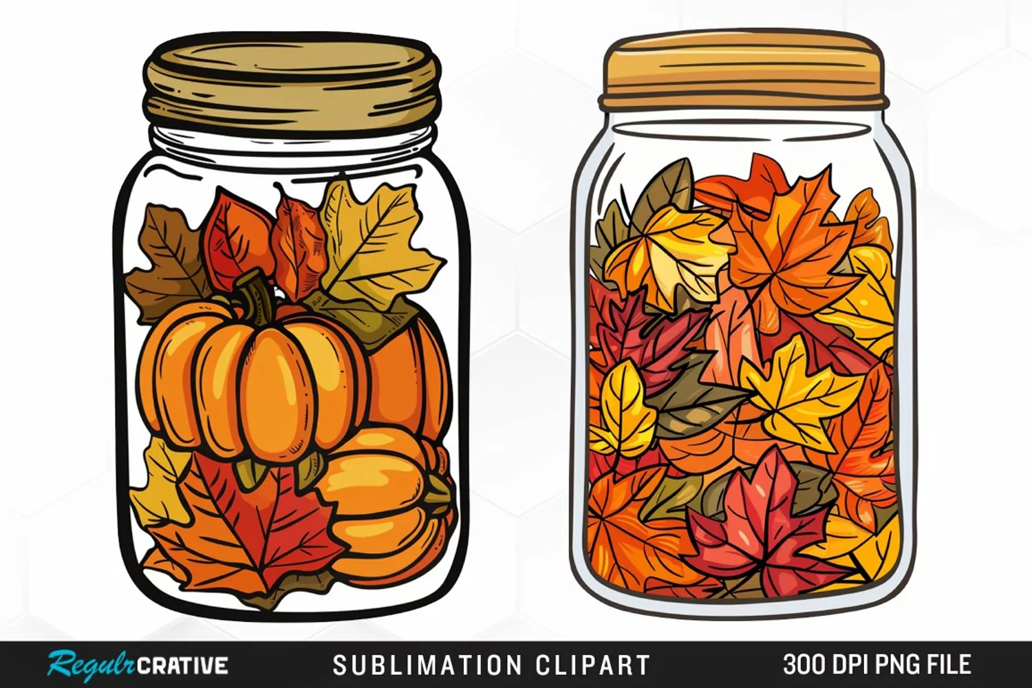 Watercolor Fall In A Jar Clipart product image 1
